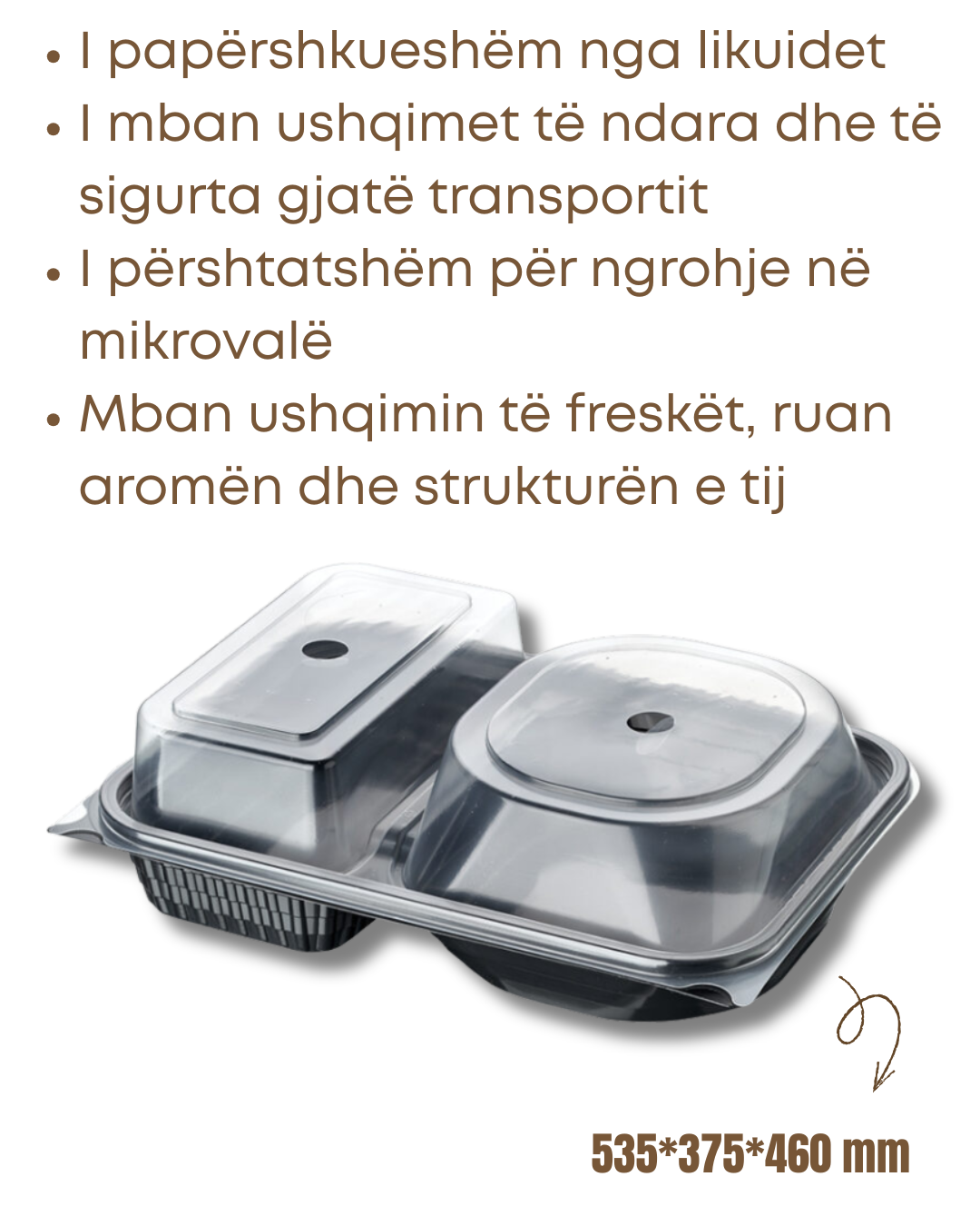 vaskete ushqimi me 2 ndarje