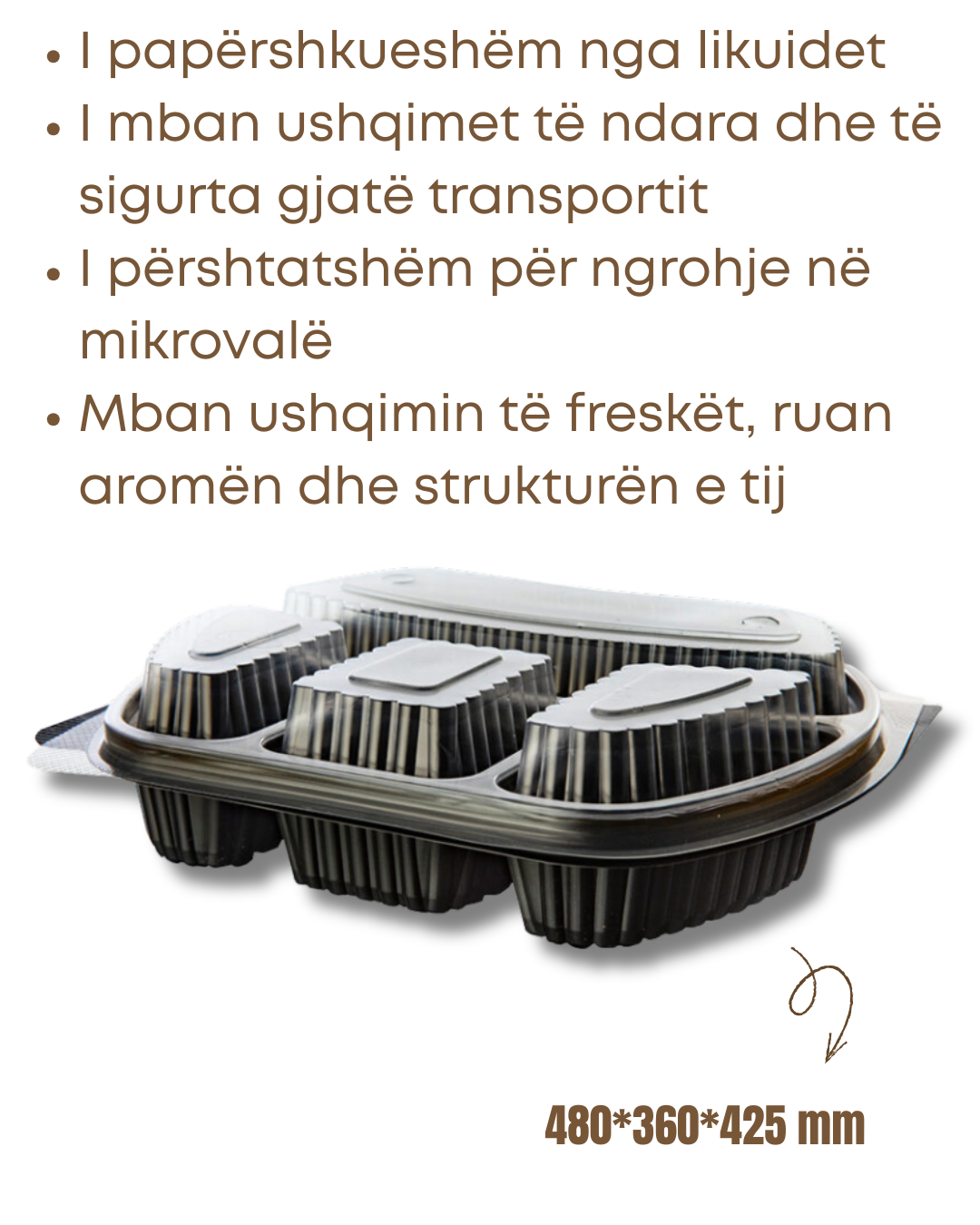 tas ushqimi me 4 ndarje